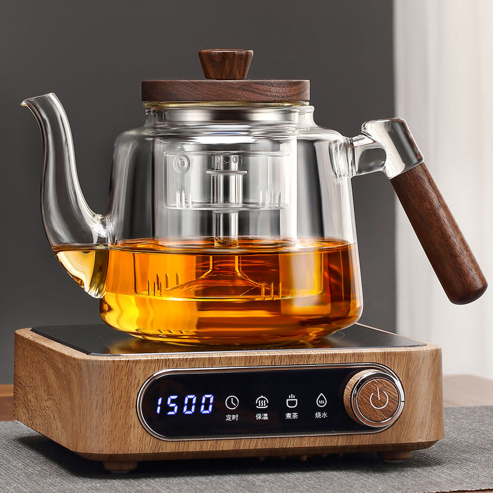 新款旋钮双控电陶炉煮茶壶玻璃侧把小型家用茶具煮茶器烧水壶套装