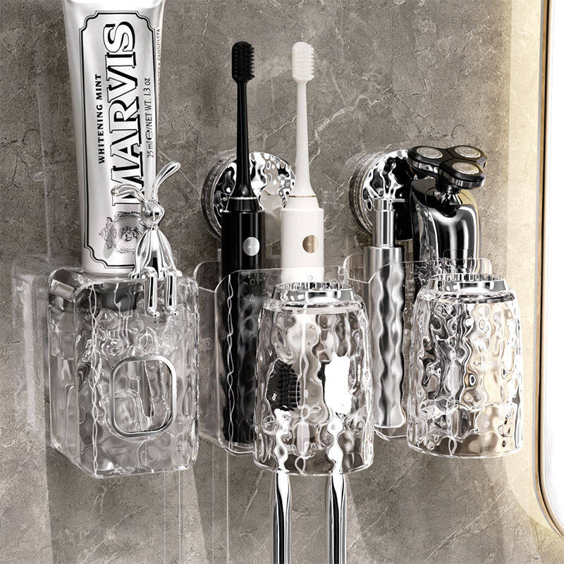 吸盘电动牙刷置物架学生宿舍用免打孔壁挂式挂架刷牙杯牙缸漱口杯
