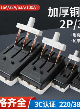 老式闸刀开关家用220V 32A HK2单投负荷隔离开关 2P单相 两相黑色