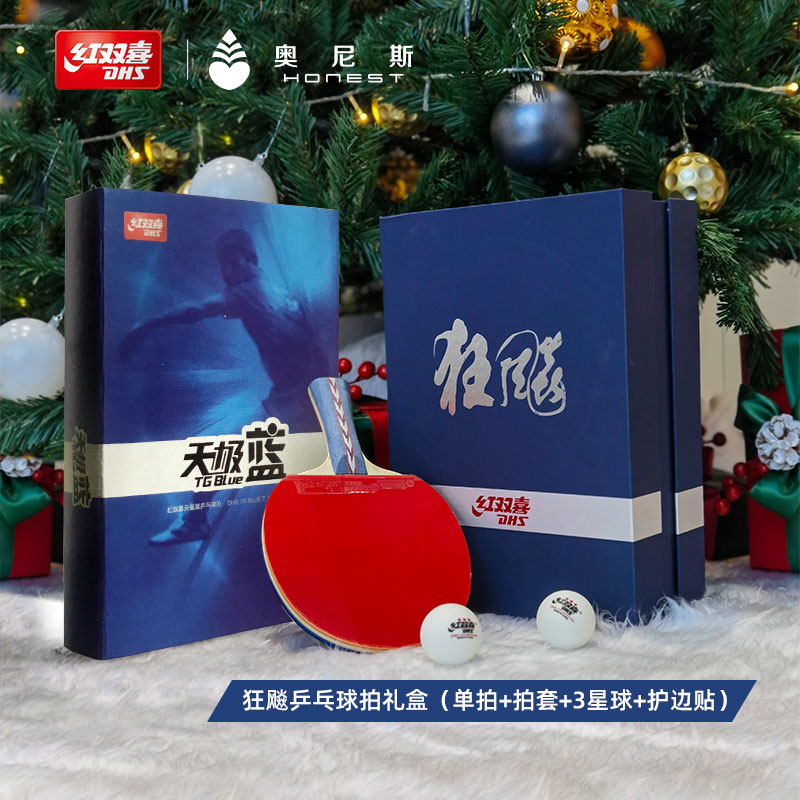 乒乓球拍正专业马龙金满贯狂飙王天极蓝兵乓球成礼盒装