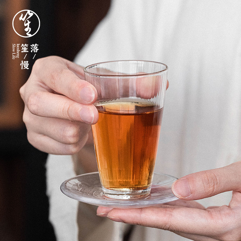 落笙玻璃小茶杯功夫耐热主人杯单个日式个人专用高档办公喝茶杯子