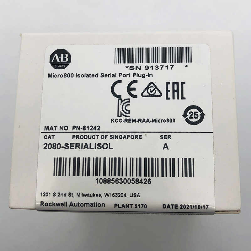 2080-SERIALISOL 罗克韦尔 AB Micro800 RS232/485隔离型串行端口