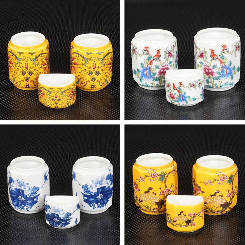 画眉蜡嘴鸟罐青花套装杯鸟食百灵水碗蜡嘴八哥鹩哥景德镇
