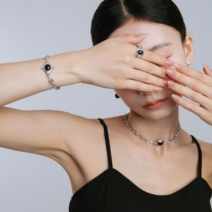 【星夜轨迹手链】一川月白s925纯银手链原创时尚百搭设计感手链