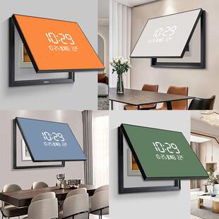 电表箱装饰画edHS-05240l数显箱时钟挂纯色简约餐厅配电箱遮挡人