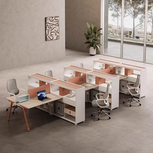 财办公桌职员桌椅组务合室双脑人对坐办公主管桌ZOM带高柜会计电