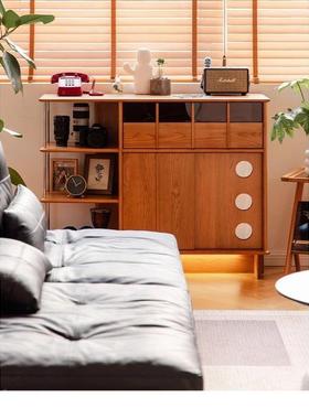 约轻奢靠墙实储木玄关储物柜酒柜客厅樱桃木展简边示FQG柜餐柜物