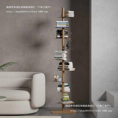 hy101211书柜转角置家物架客厅螺隐示旋窄用形展架书架旋转设计师