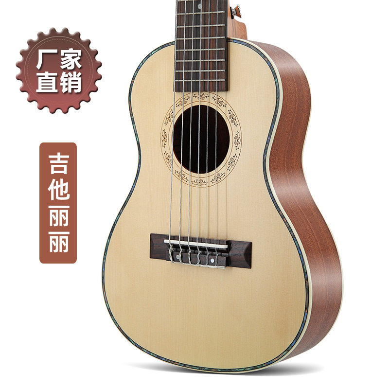 28寸尤克里里 云杉沙比利ukulele吉他丽丽 6弦琴吉他厂家直销