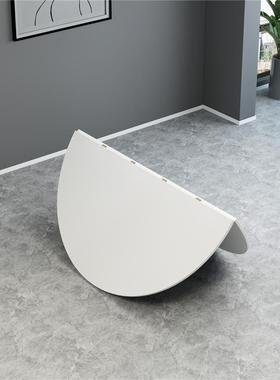 新款桌圆台面折经济简约型圆叠桌面圆形F7675M85圆桌白色轻奢简单