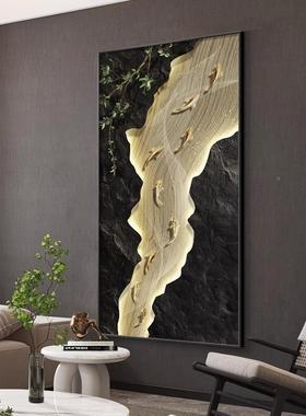 九鱼图玄关装饰画壁新中式寓廊意好客饰厅入户门挂画走TW-20402过