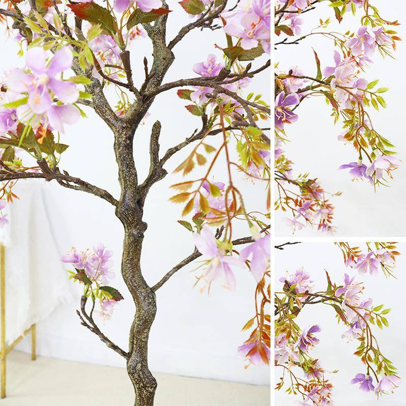 绿植仿植真海棠树型仿真花树仿真海棠假民宿落地盆栽大室内物摆件