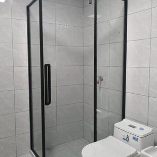 钻石型生间卫小型不锈钢折叠户干945分湿浴离淋浴房弧扇形地浴屏