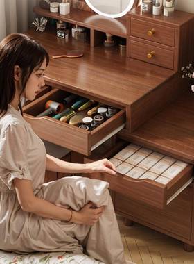 梳台镜卧室现代简约化妆桌202妆WCI5新款妆一体新中式收化纳柜化