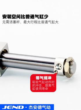 亚0德客型磁偶式无杆缸气缓冲RMS1/16/20/5/32/40-1200X2气00XRTZ