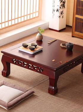 飘窗桌小方台正方形榻榻GYK米茶几现桌代简约床上实木炕桌阳桌小