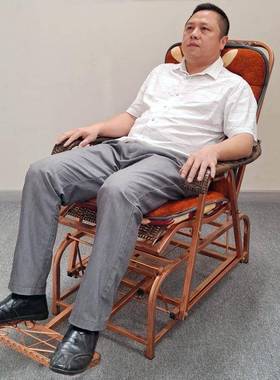 JT用79#阳台铁艺摇椅仿藤编织午睡L躺椅家多功能78173成人逍遥椅0