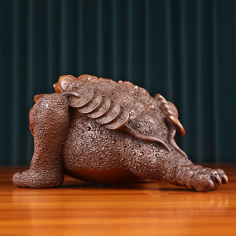 铜TXX紫铜欣祥紫业铜装摆件《金钱蟾蜍》家居饰品客厅酒柜办公室