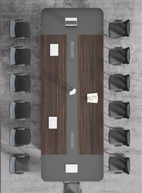 G&会议桌长简约现代大合小型板式桌长方形会议F97STS8J室谈洽桌椅