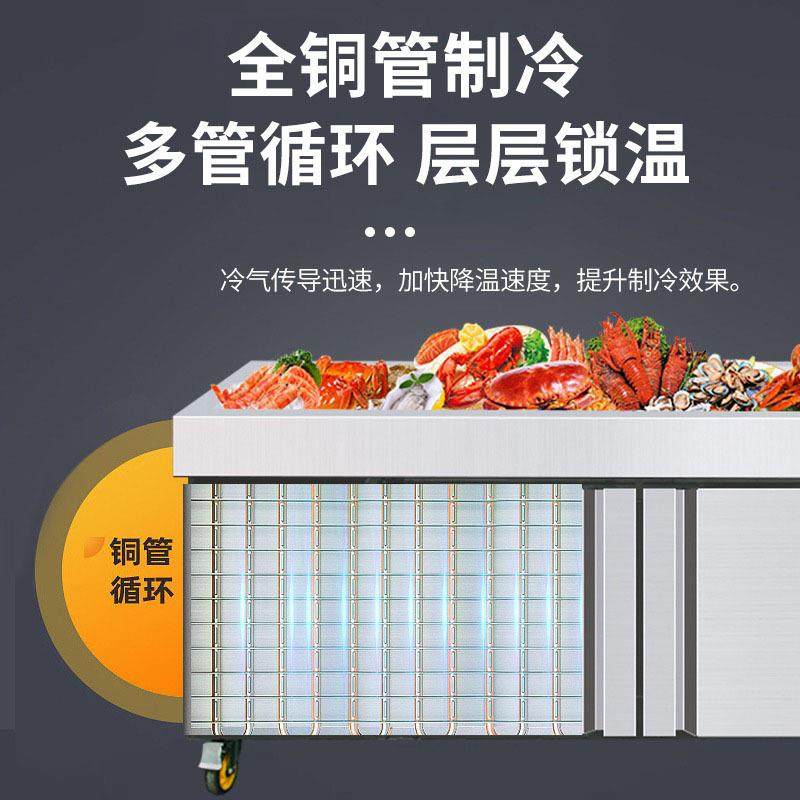 恩典商用双温冰FZP柜台展示商用超冷市不钢锈冰鲜台卧式点菜柜冻