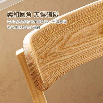 实椅子家用餐椅原软包餐木HYM349软桌椅靠餐厅木茶桌凳子背复古木