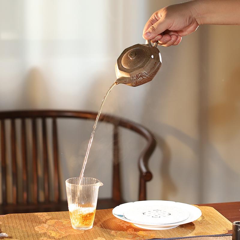 原矿雾沉柴烧纯手工刻绘六方汉云21云0兴SY0123ML宜紫砂壶泡茶香