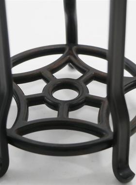 紫光檀榫黑卯圆DZ形座底檀花几高脚底花架花瓶盆景奇石座厂家直销