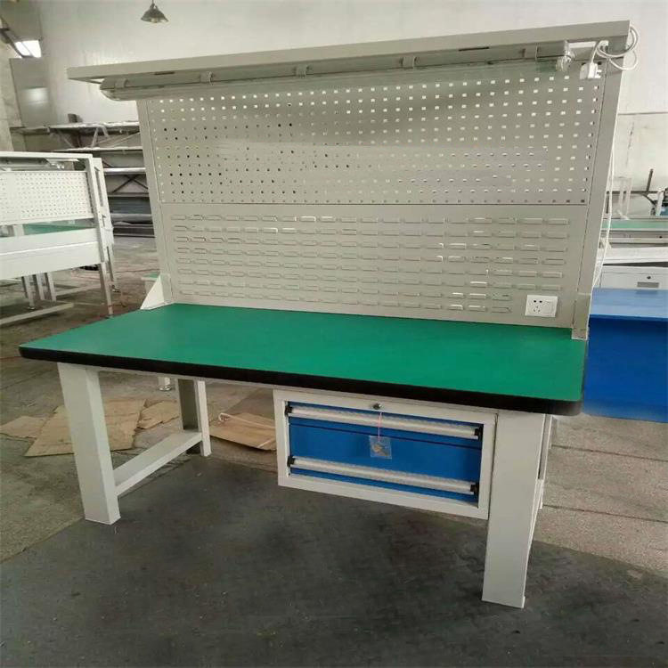 厂家重型钳工防静电实木不锈钢组合带挂板虎钳拆装工作台