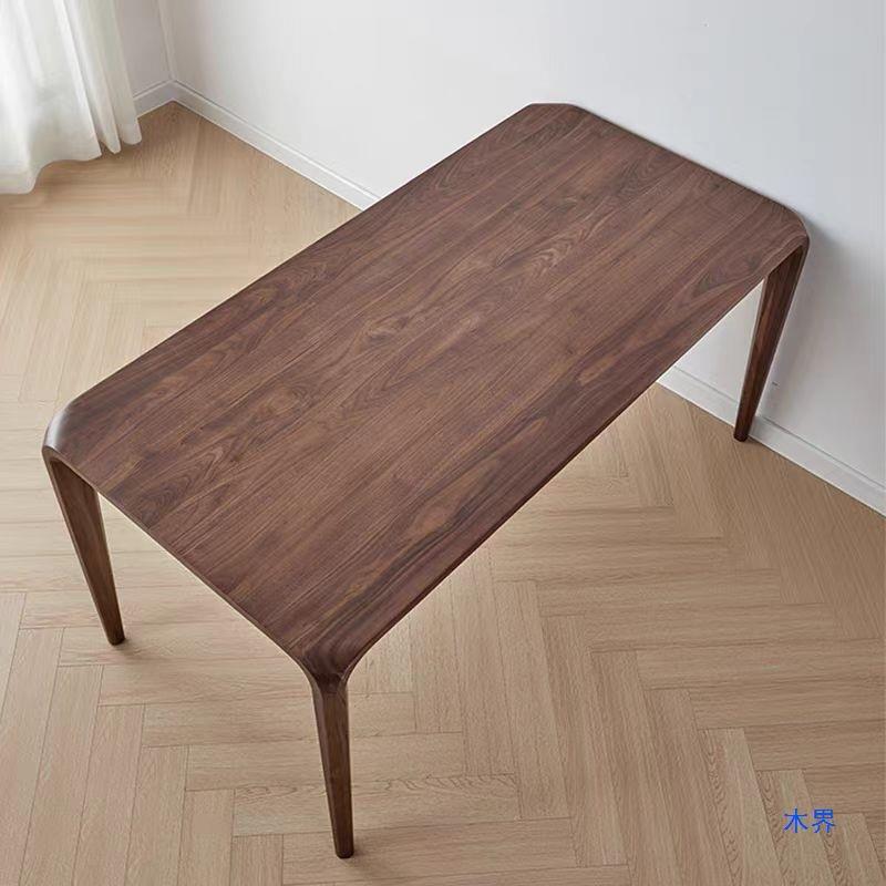 美北黑胡桃木木实榫卯茶桌家餐用吃饭027北美桌子长方形书桌原木