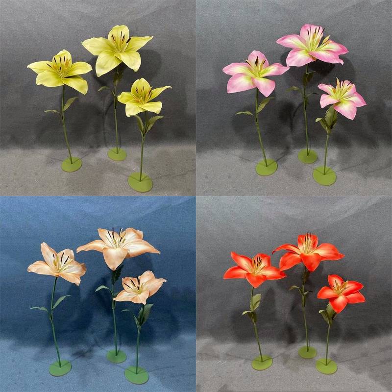 婚庆路引花成品EVA泡沫花婚礼t台场景布置百合花橱窗装饰道具