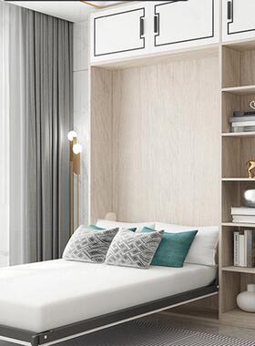 形现代简约隐床柜一体多房功能折叠床ZG-65270书省空间单衣人床小