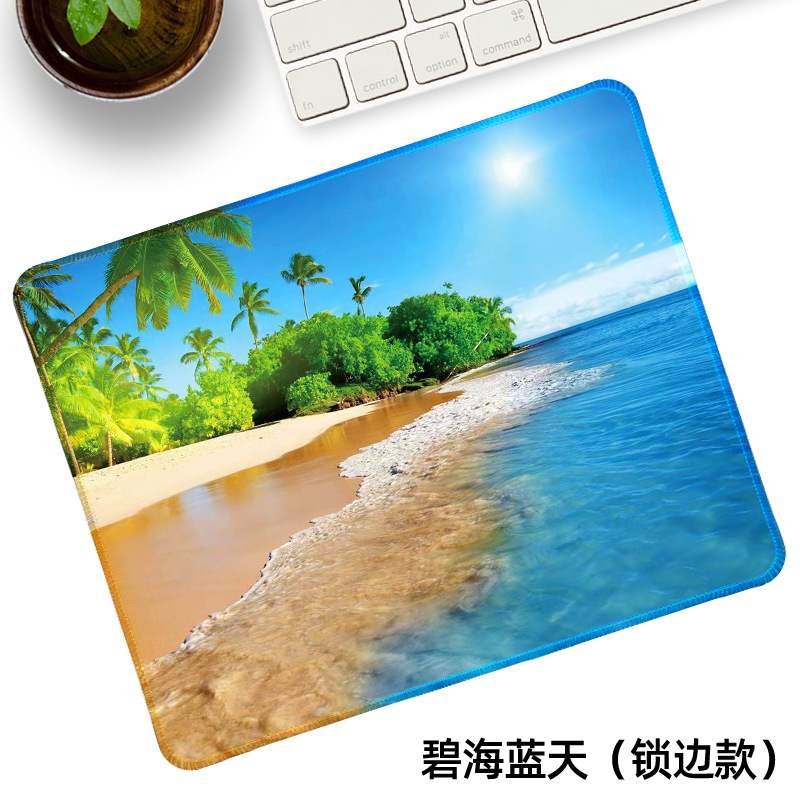 工厂直销游戏锁边鼠标垫卡通小号加厚加大广告电脑可爱办公桌垫