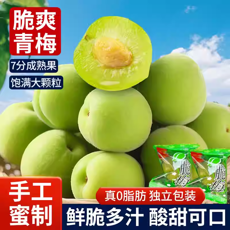 青脆梅爽口梅500g清脆爽梅子水果腌制青口梅散装新鲜大青脆梅青梅