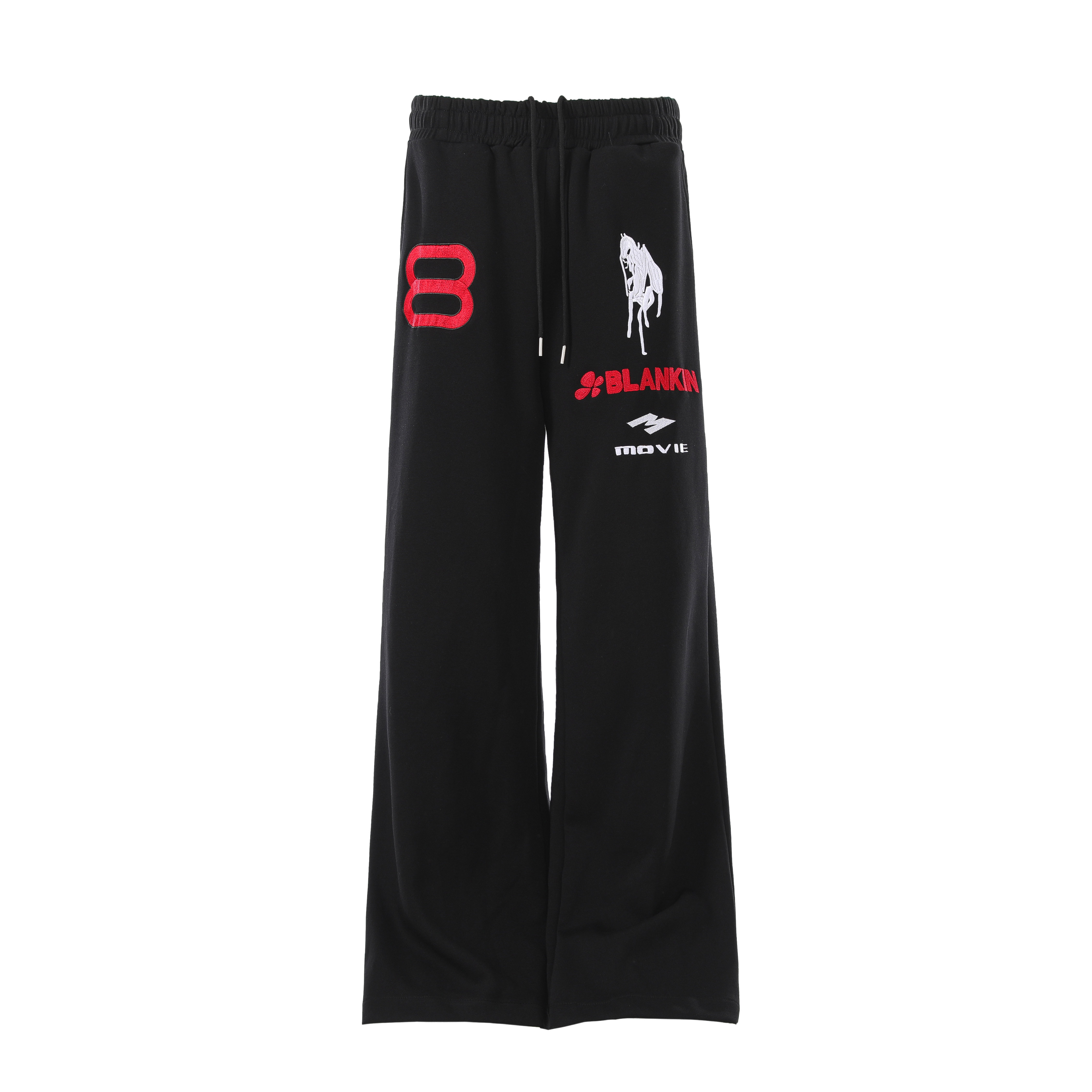 thumbnail for NewBstlzrxe "Original Official Store" American Angel War Horse Embroidered Sweatpants Baggy Loose Wide-leg Pants