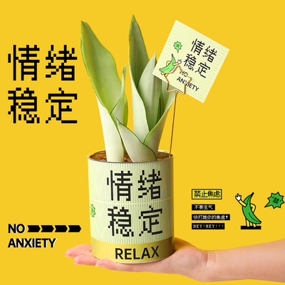 情绪入职桌面摆件解压治愈v系男生办公室小装饰氛围高级感礼物女