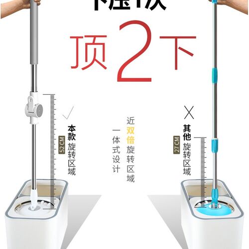 家用旋转拖把杆2l021新款一拖净地拖桶自动脱水墩布好神拖免手洗
