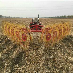 农牧场圆盘搂草机搂秸秆玉米麦子稻子牧草铁耙子清草指盘式搂草机