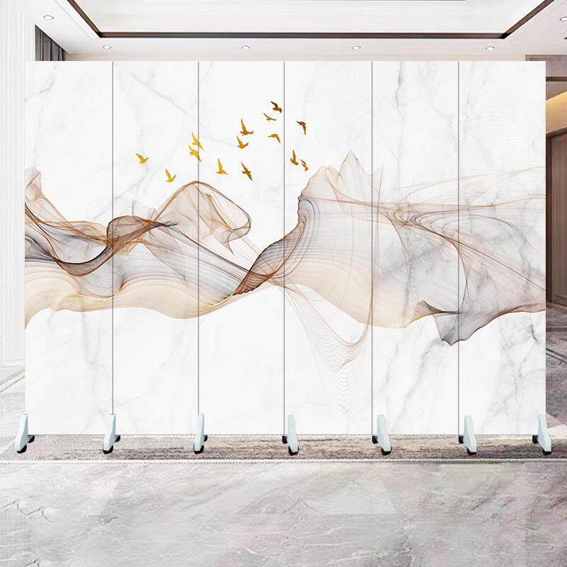 新款简约屏风客厅隔断墙遮阳防水防透办公室酒店办公室可折叠移动