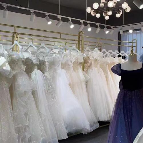 金色婚纱架落地式加厚礼服旗w袍展示架影楼专用挂衣架婚纱店落地