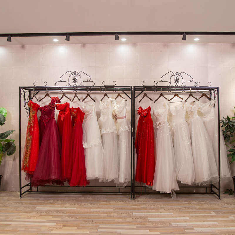欧式铁艺婚纱架婚纱店衣架落地高档影楼婚纱展示架旗袍礼服挂衣架