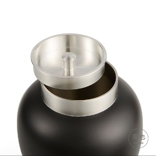 莲子形复古纯锡制家用双层盖密封金W属存茶茶叶罐 茶也锡罐2两装