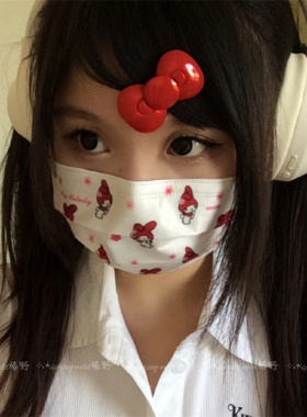 日系减龄红色蝴蝶结发夹甜美可爱少女感刘海侧边夹子鸭嘴夹发饰