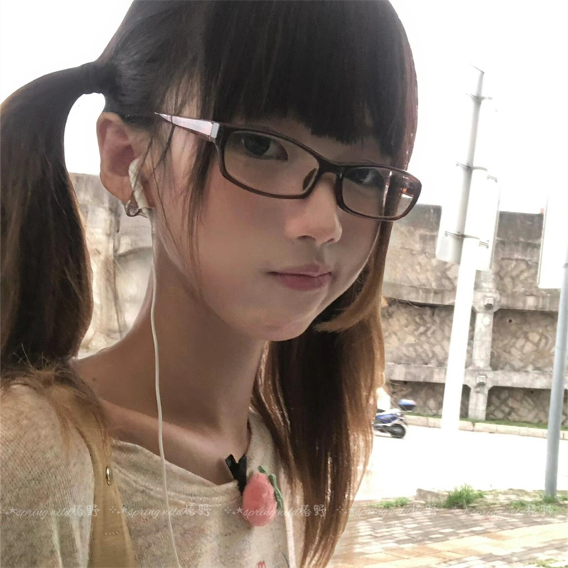 日系二次元黑色窄框眼镜