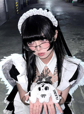 日系复古白色蕾丝发箍二次元lolita花边头箍女仆cos拍照KC发饰