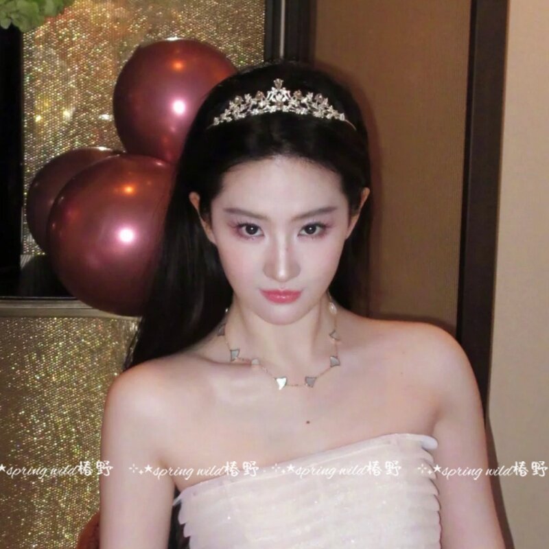 刘亦菲同款~公主皇冠发箍轻奢满钻生日宴会拍照头饰新娘婚纱头箍