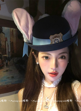 朱迪兔子警官cos卡通帽子
