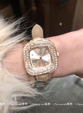 韩系ins风爆闪满天星方形手表