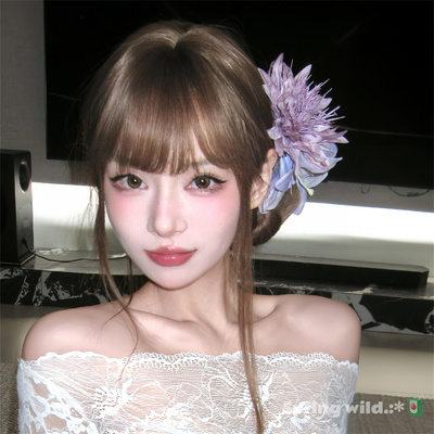 纯欲氛围紫色海葵花发夹