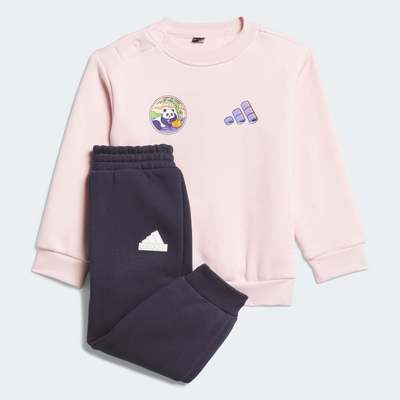 Adidas/阿迪达斯 儿童 CREW 抓绒运动休闲长袖套装 JC9370