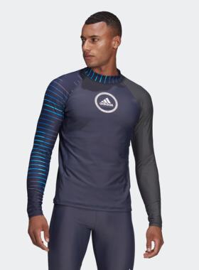 Adidas/阿迪达斯 男子 RASH GUARD 水上运动长袖泳衣 HB1683